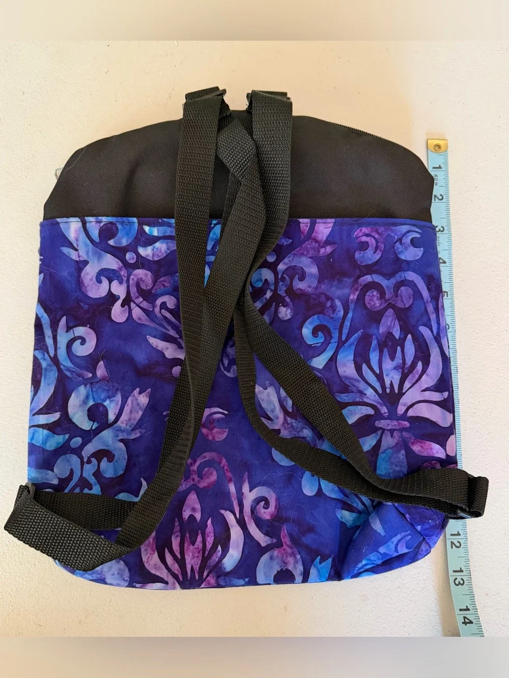 Purple Patterned Women's Zip-Top Tote Bag